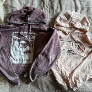 Chicka-D WYR Set Lot 2 Montana Cropped Sweatshirt Womens Top Sweater Size M